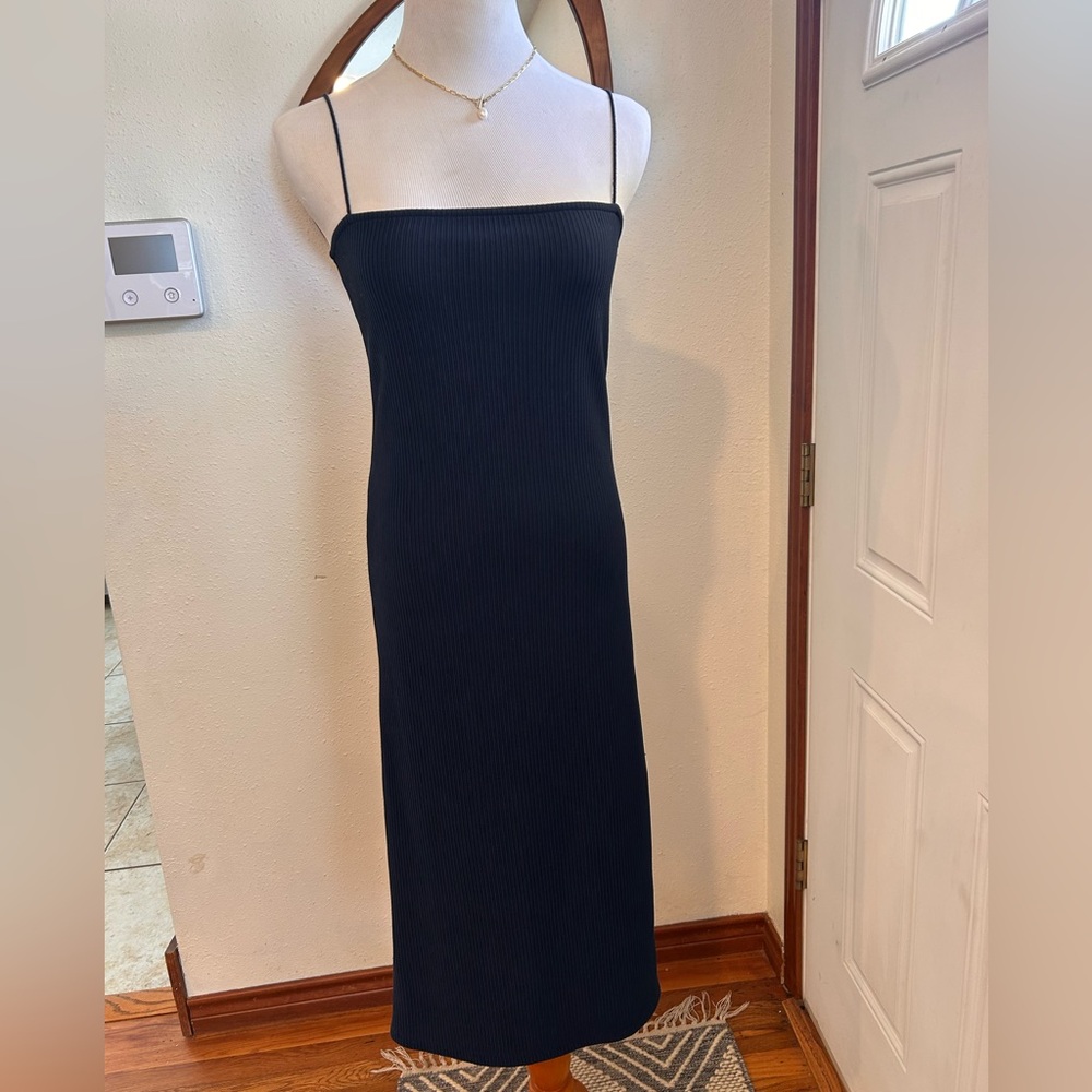Topshop Navy Spaghetti Strap Cocktail Dress